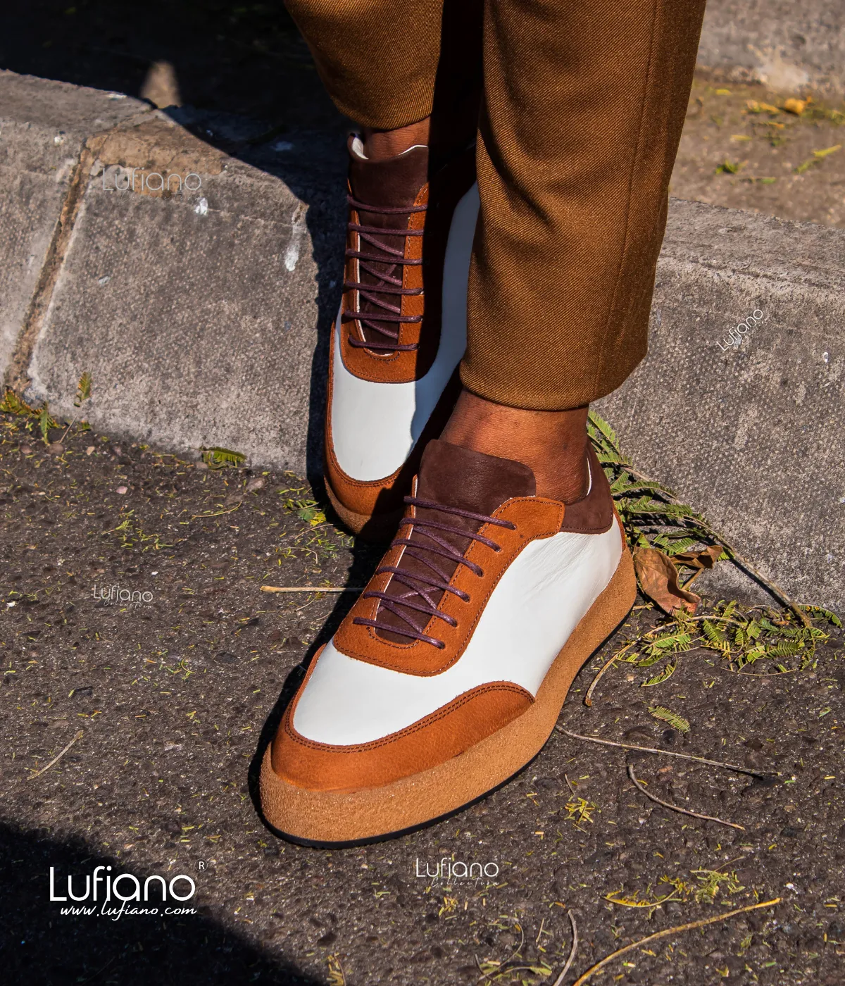 222B - Lufiano Leather Sneaker- Brown