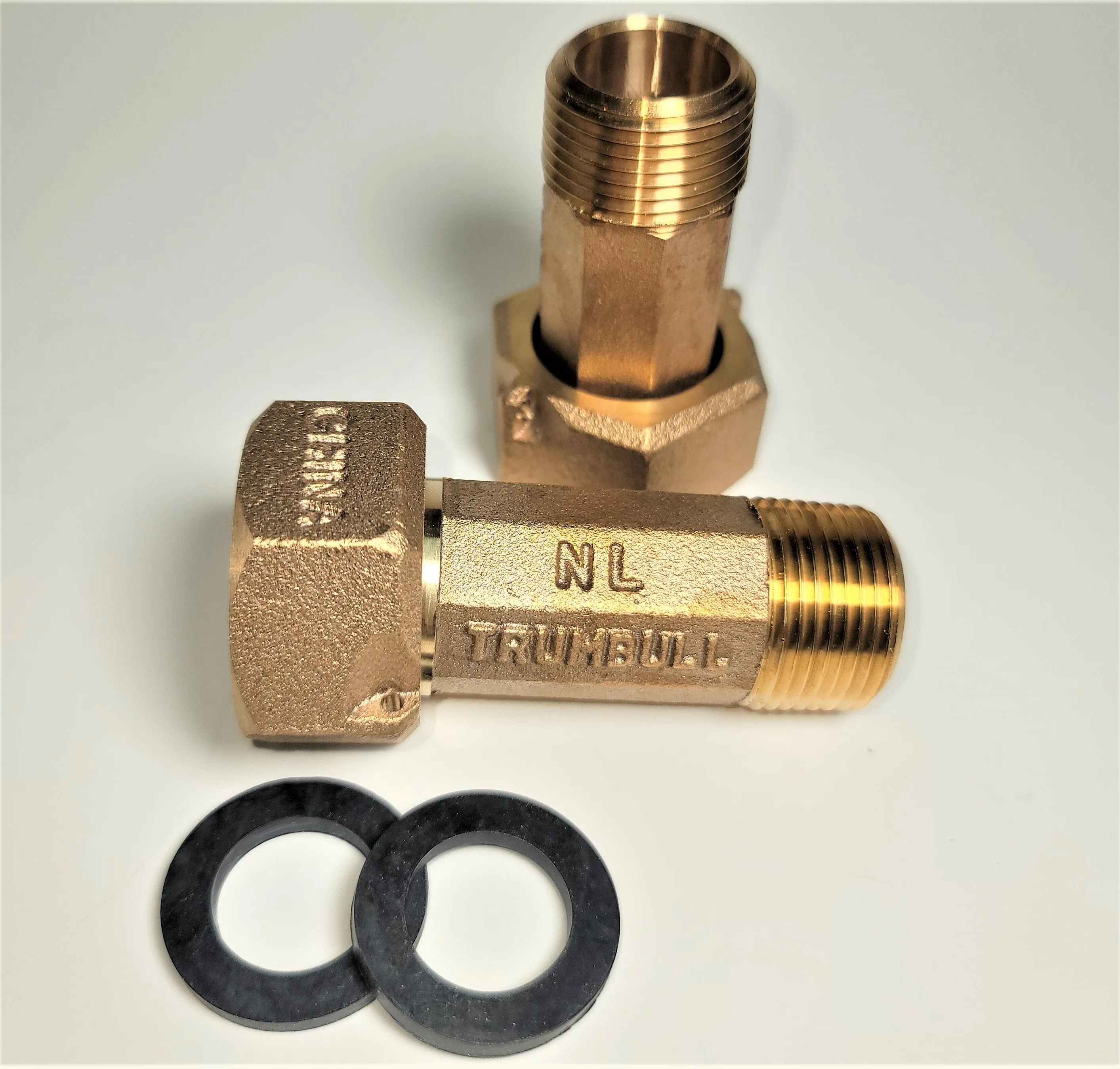 3/4" Water Meter Coupling, LEAD-FREE brass, 3/4" Fem swivel nut x 3/4" male NPT