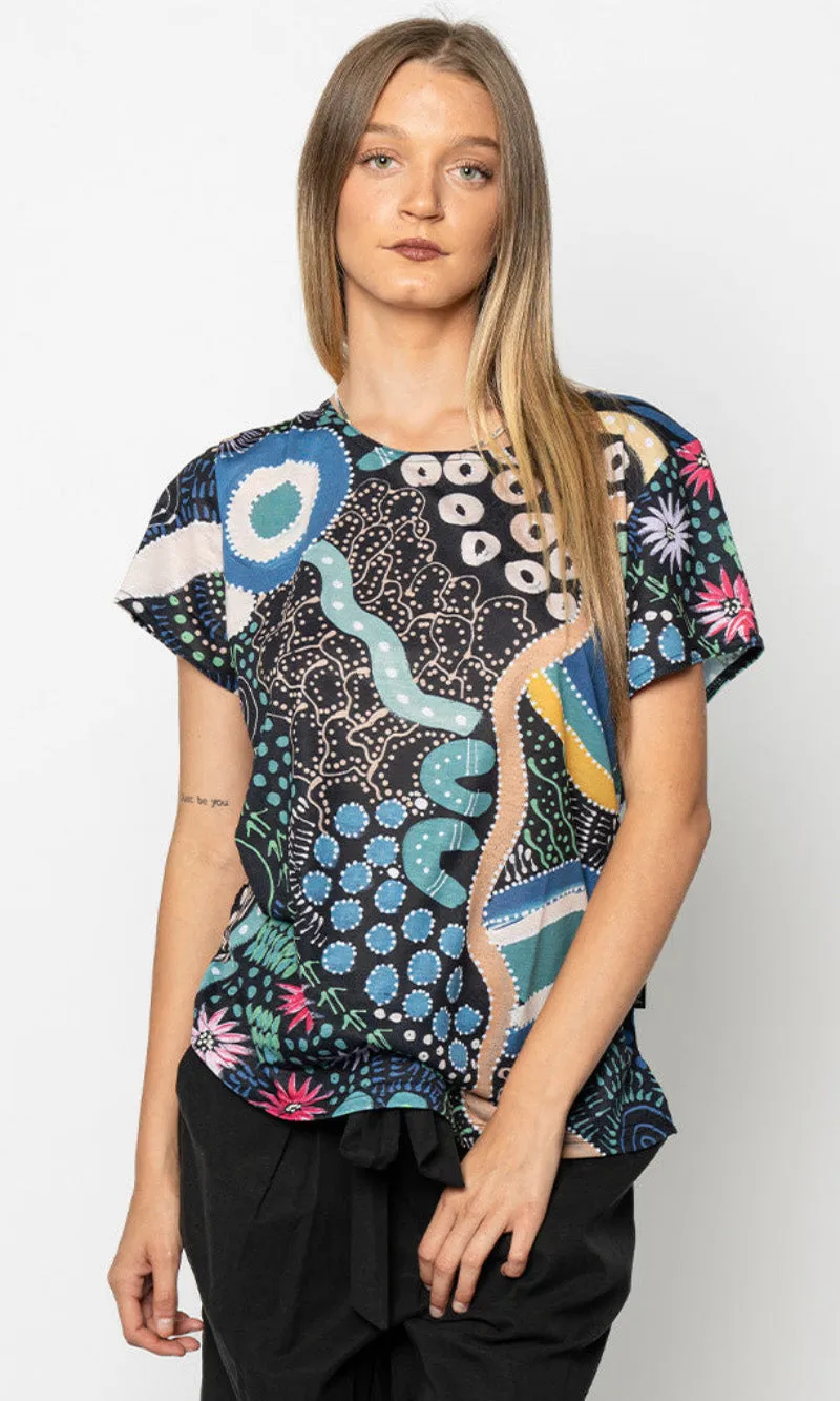 Aboriginal Art Fashion Top By the Waterhole