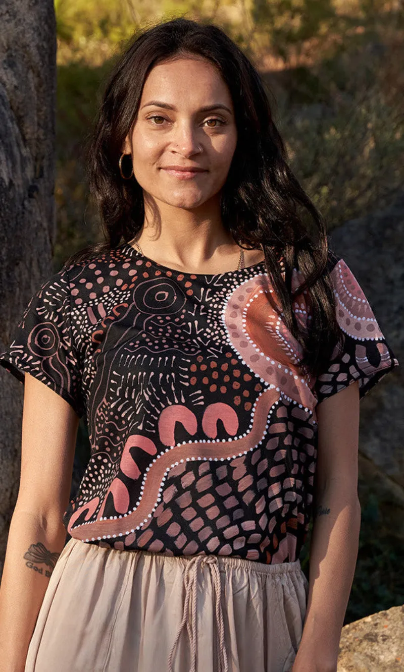 Aboriginal Art Fashion Top Gathering on Country