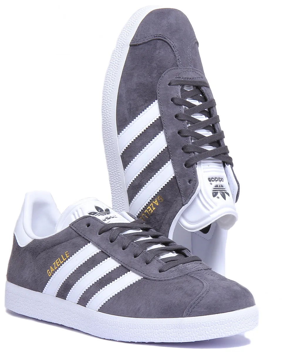 Adidas Gazelle Suede Trainers In Grey White