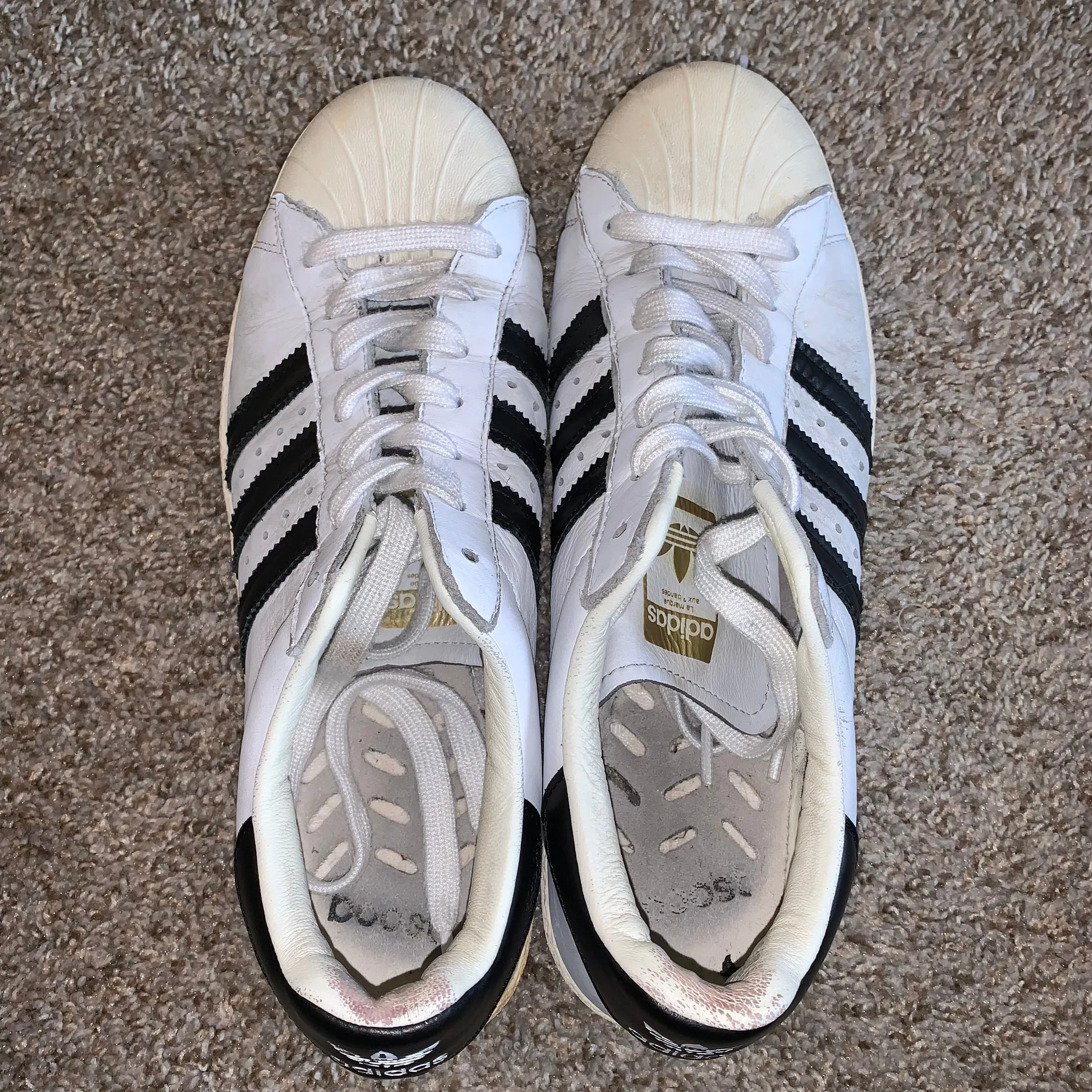 Adidas Shell Top Classic Sneakers Shoes size 10 white / black