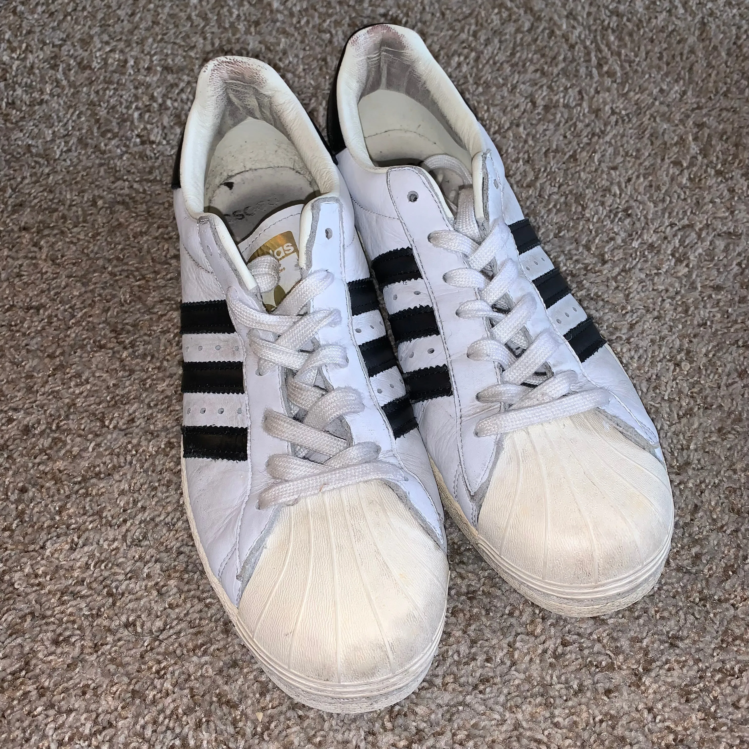 Adidas Shell Top Classic Sneakers Shoes size 10 white / black