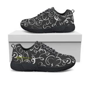 B&W Squiggles Athletic Sneakers