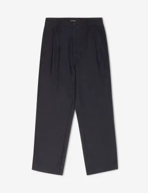 Brooklyn Linen Pleated Pant - Navy