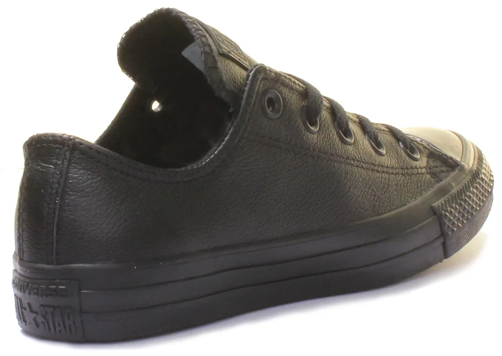 Converse 135253 CT All Star Low Leather Trainer In Black For Unisex