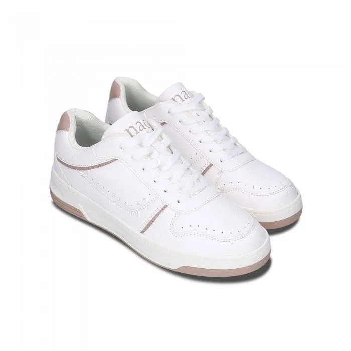 Dara White Lace-up Sneakers