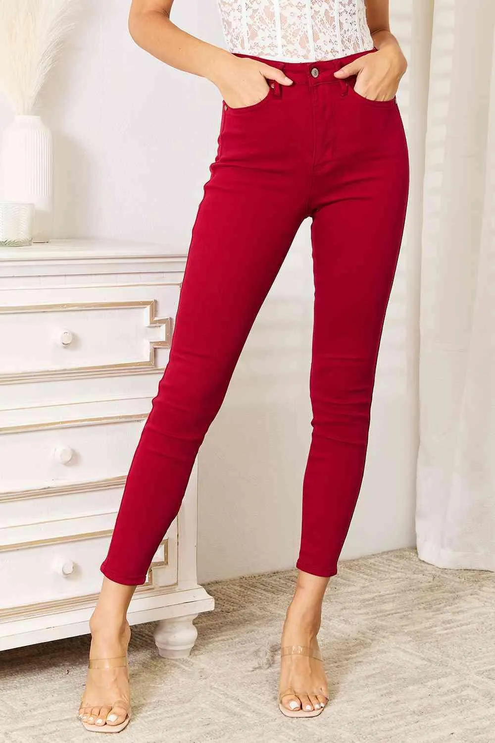 Full Size High Waist Tummy Control Skinny Jeans