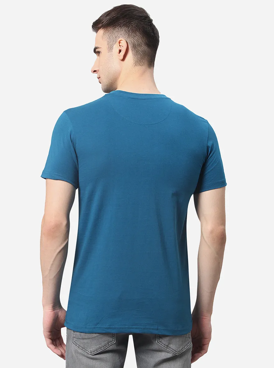 Ink Blue Solid Slim Fit T-Shirt | JadeBlue