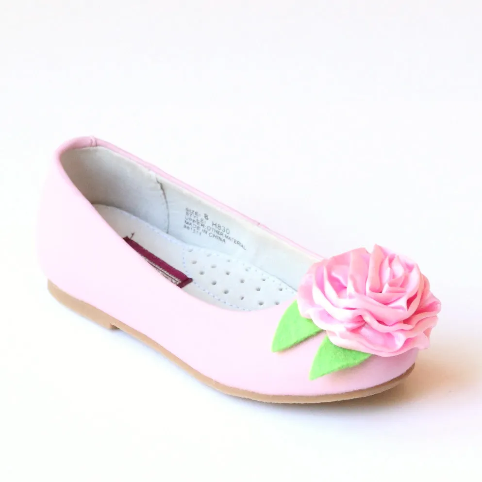 L'Amour Girls Special Occasion Rosette Flats