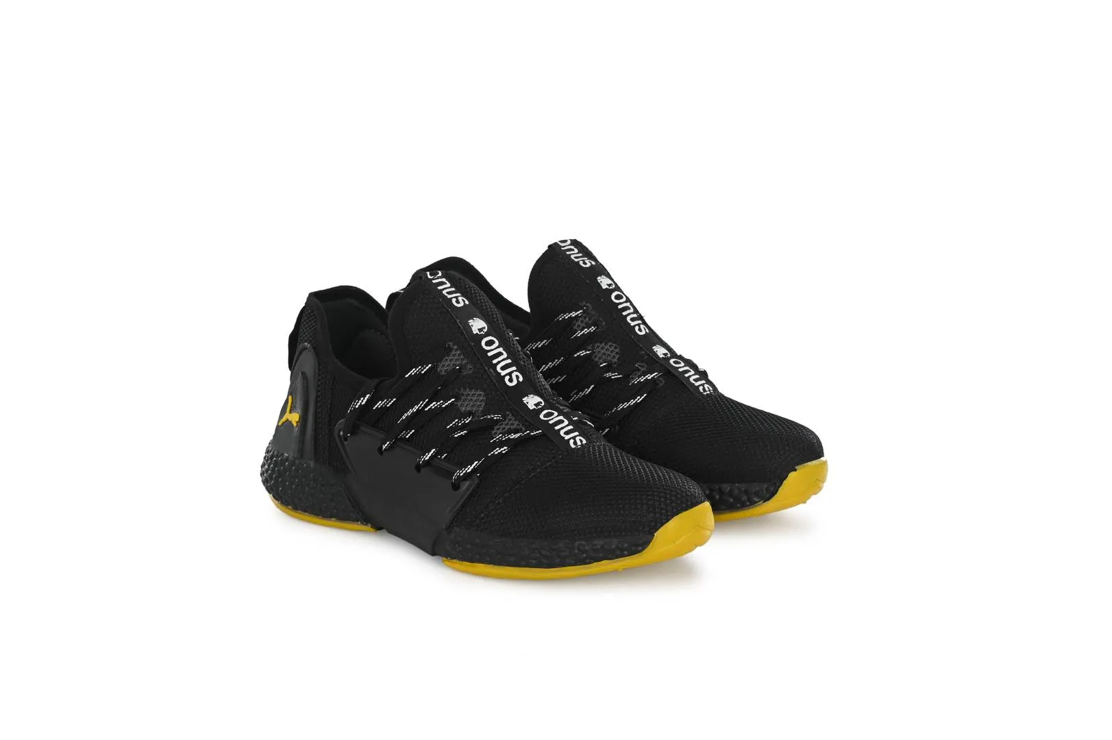 Men's Stylish and Trendy Black Solid Fabric Casual Sports Shoes