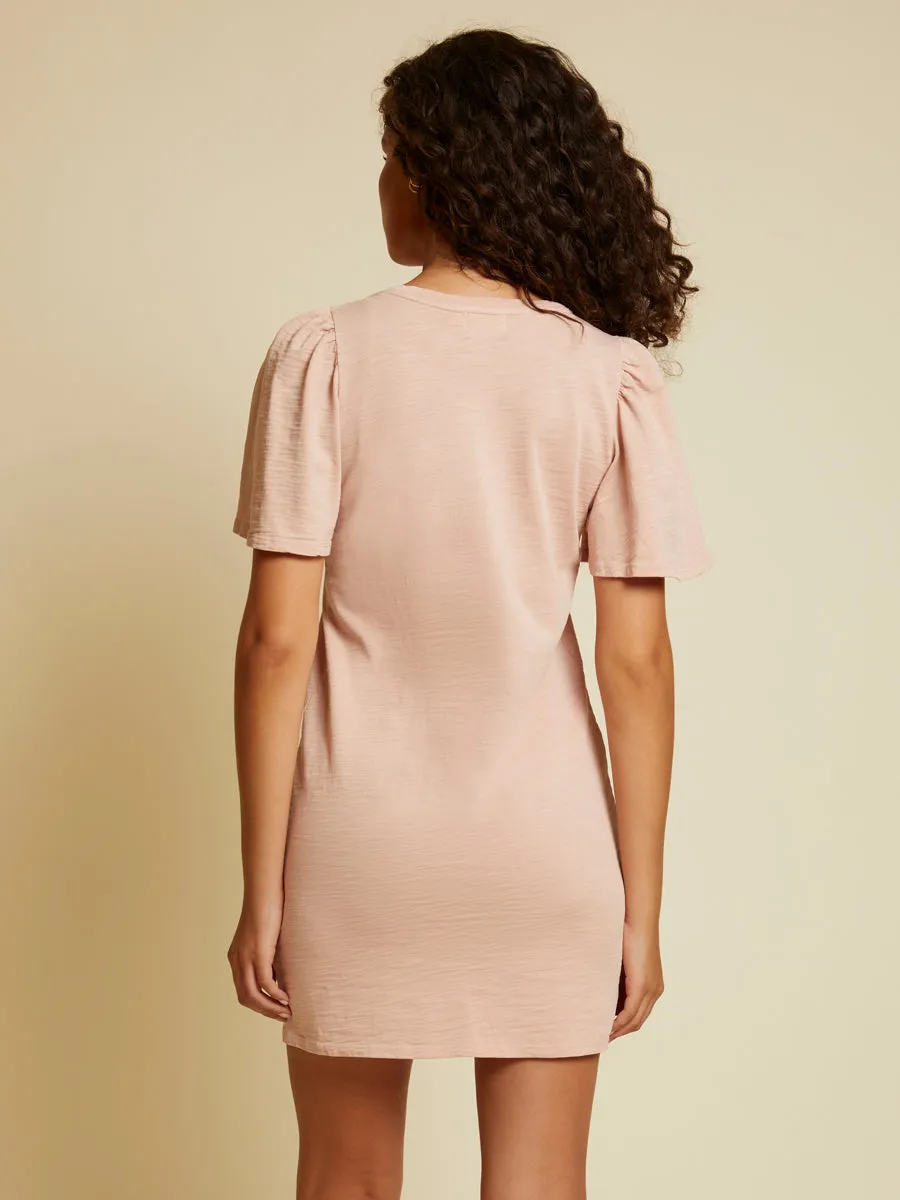 Nation LTD - Mallory Flutter Sleeve Dress in Light Pink Millennial