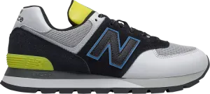 New Balance 574 Rugged 'Black Helium' Sneakers, Gray