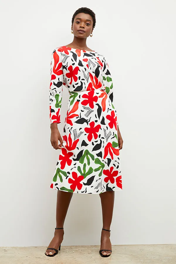 Orchard Skirt - Washable Silk :: Cutout Print