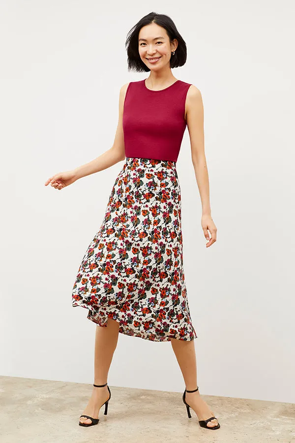 Orchard Skirt - Washable Silk :: Garden Print