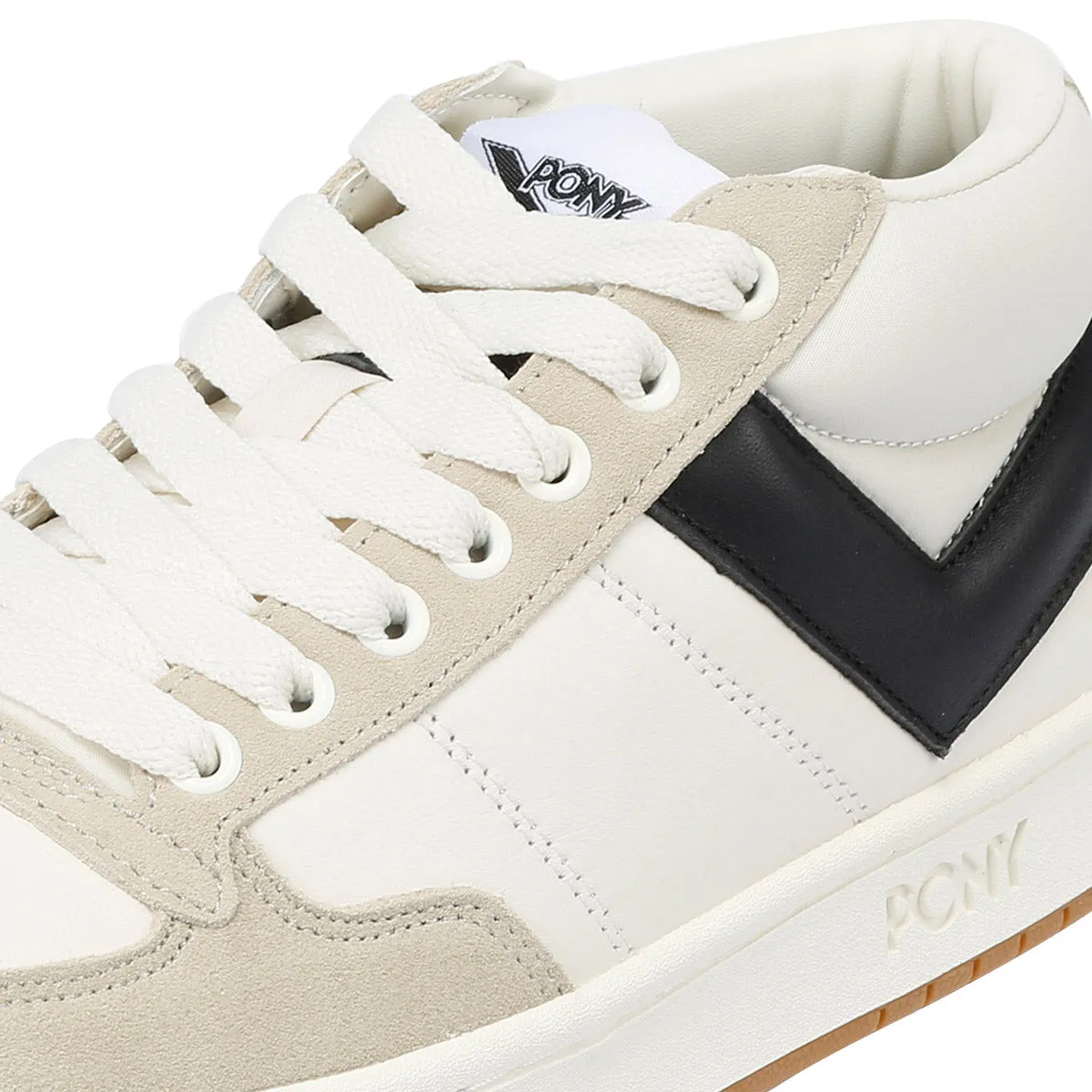 Pony #1 Low White/Black Trainers