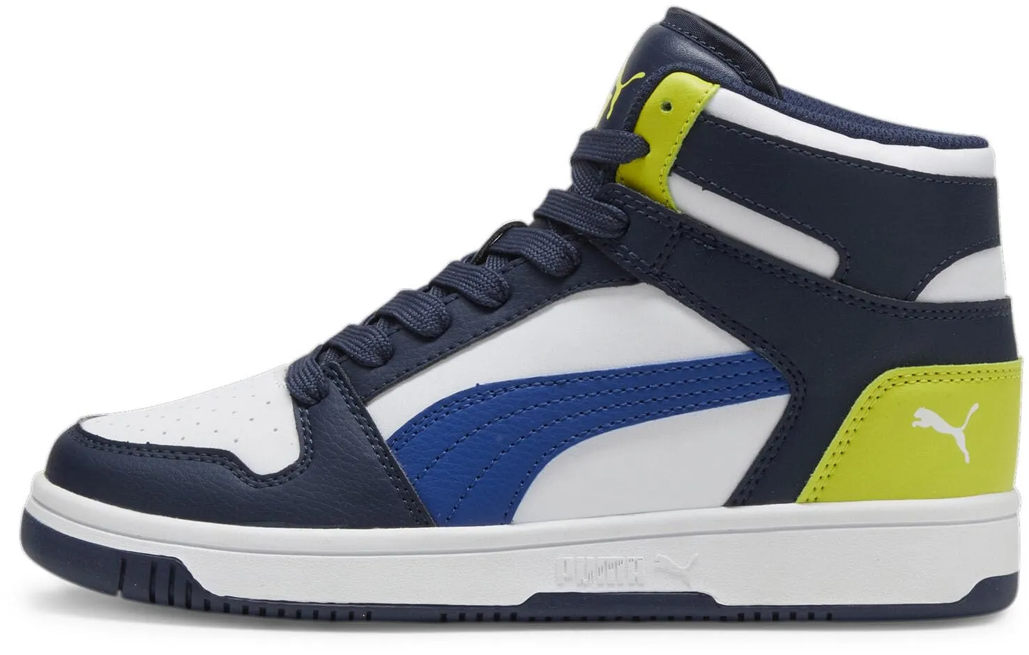 Puma - Unisex-Child Rebound Layup Sl Shoes, Color Cobalt Glaze/White/Club Navy