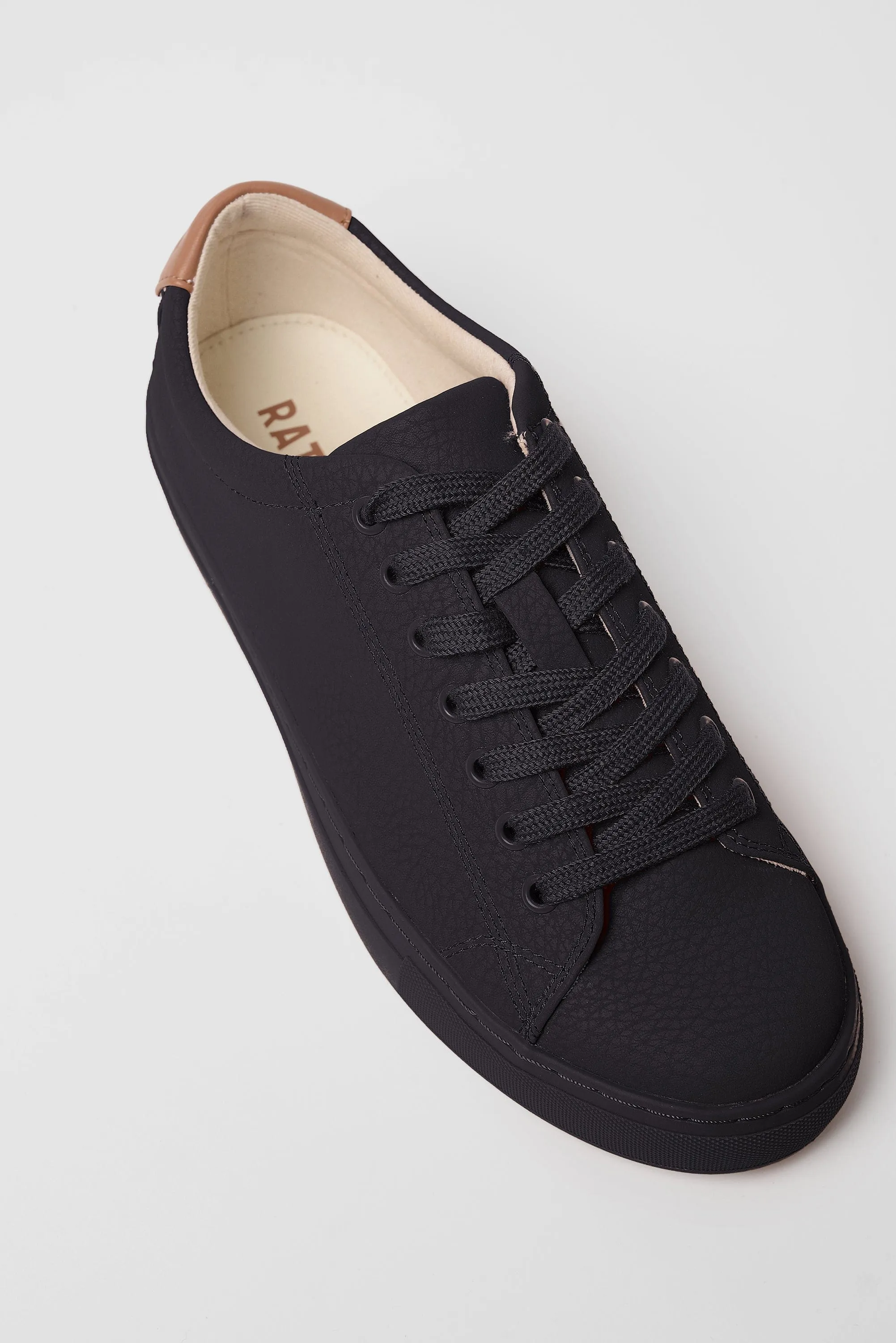 R-Kind Unisex Vegan Leather Sneakers | Mercury Black Grained