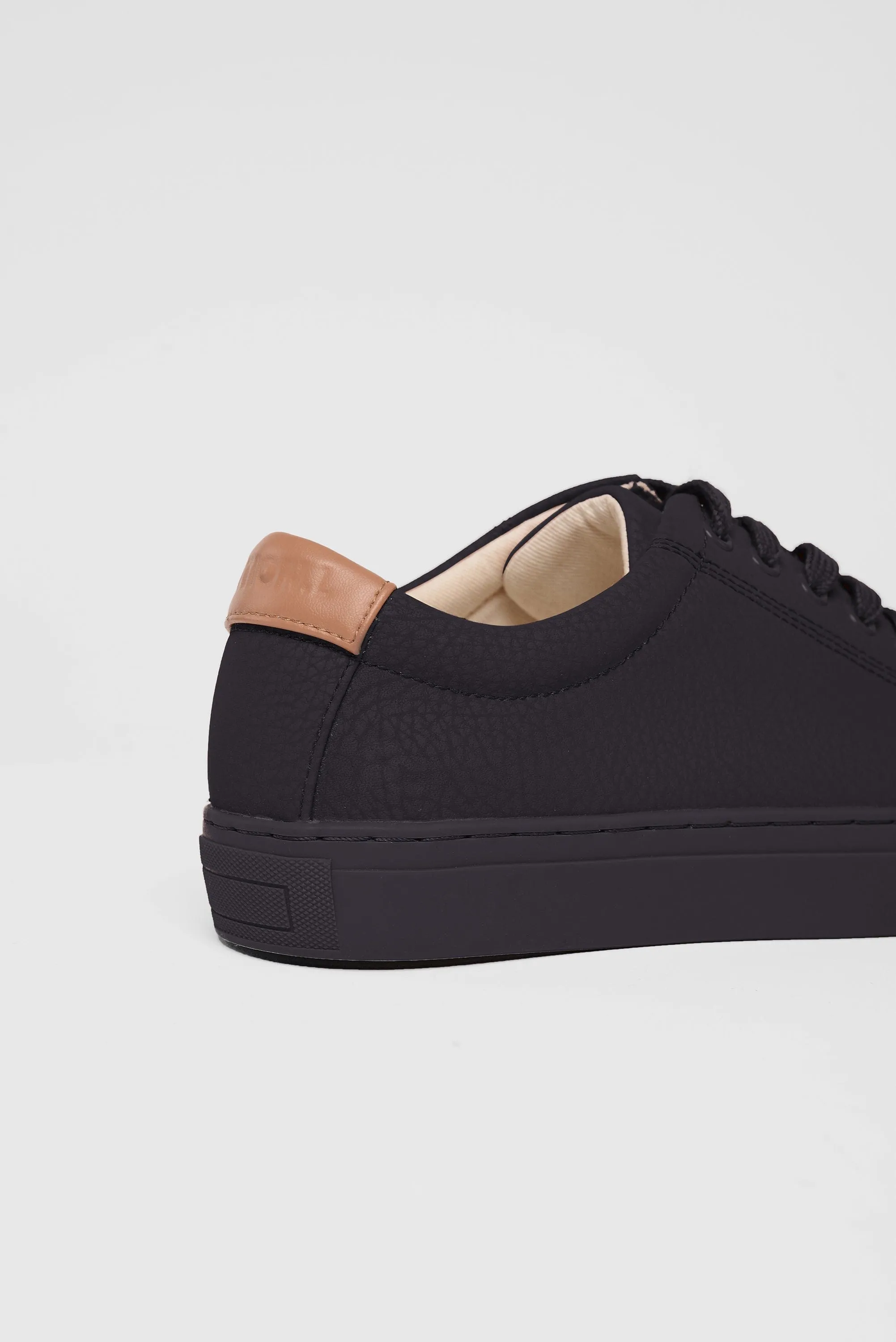 R-Kind Unisex Vegan Leather Sneakers | Mercury Black Grained