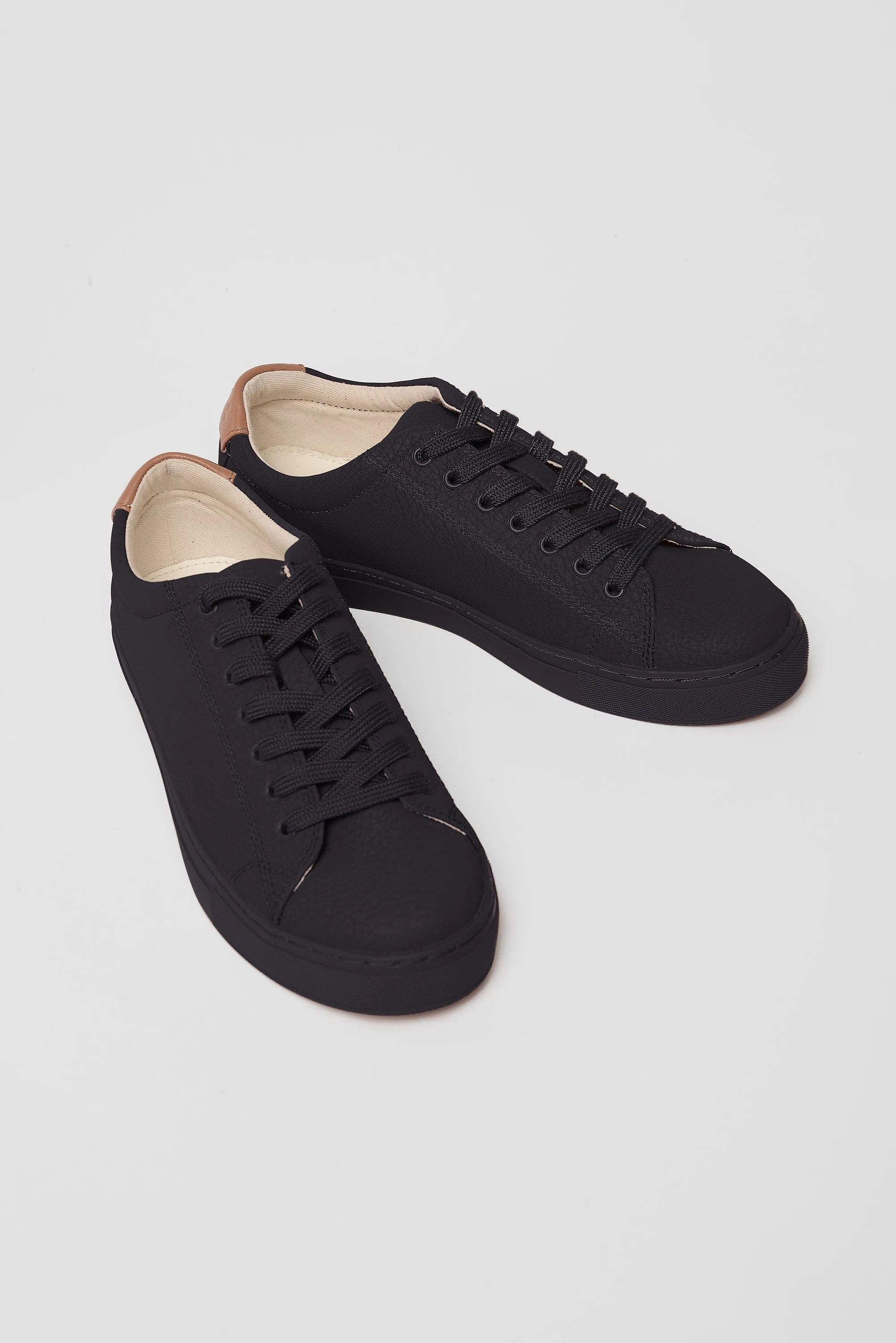 R-Kind Unisex Vegan Leather Sneakers | Mercury Black Grained