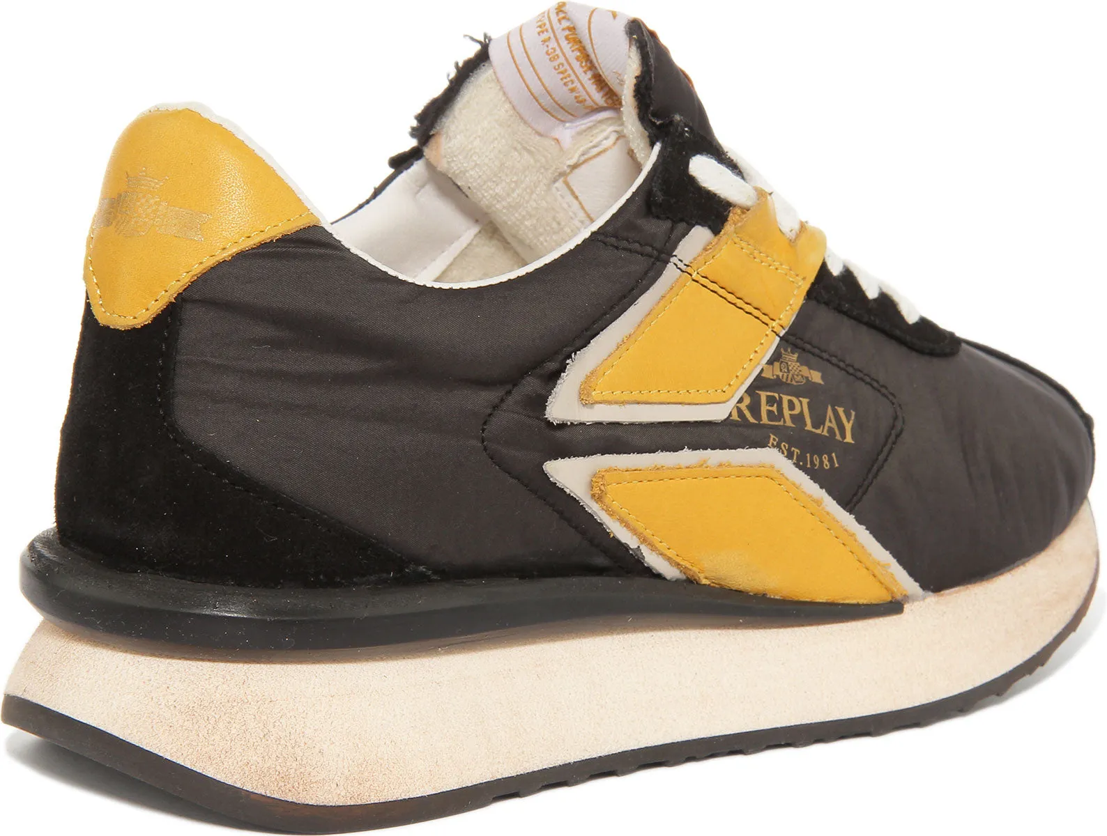 Replay Casey Nylon In Black Yellow For Men