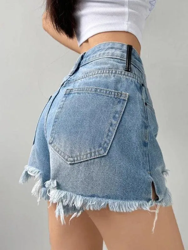 Ripped Burr A Shape Denim Short