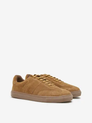 SOLEPLAY Tan Suede-Finish Lace-Up Sneakers