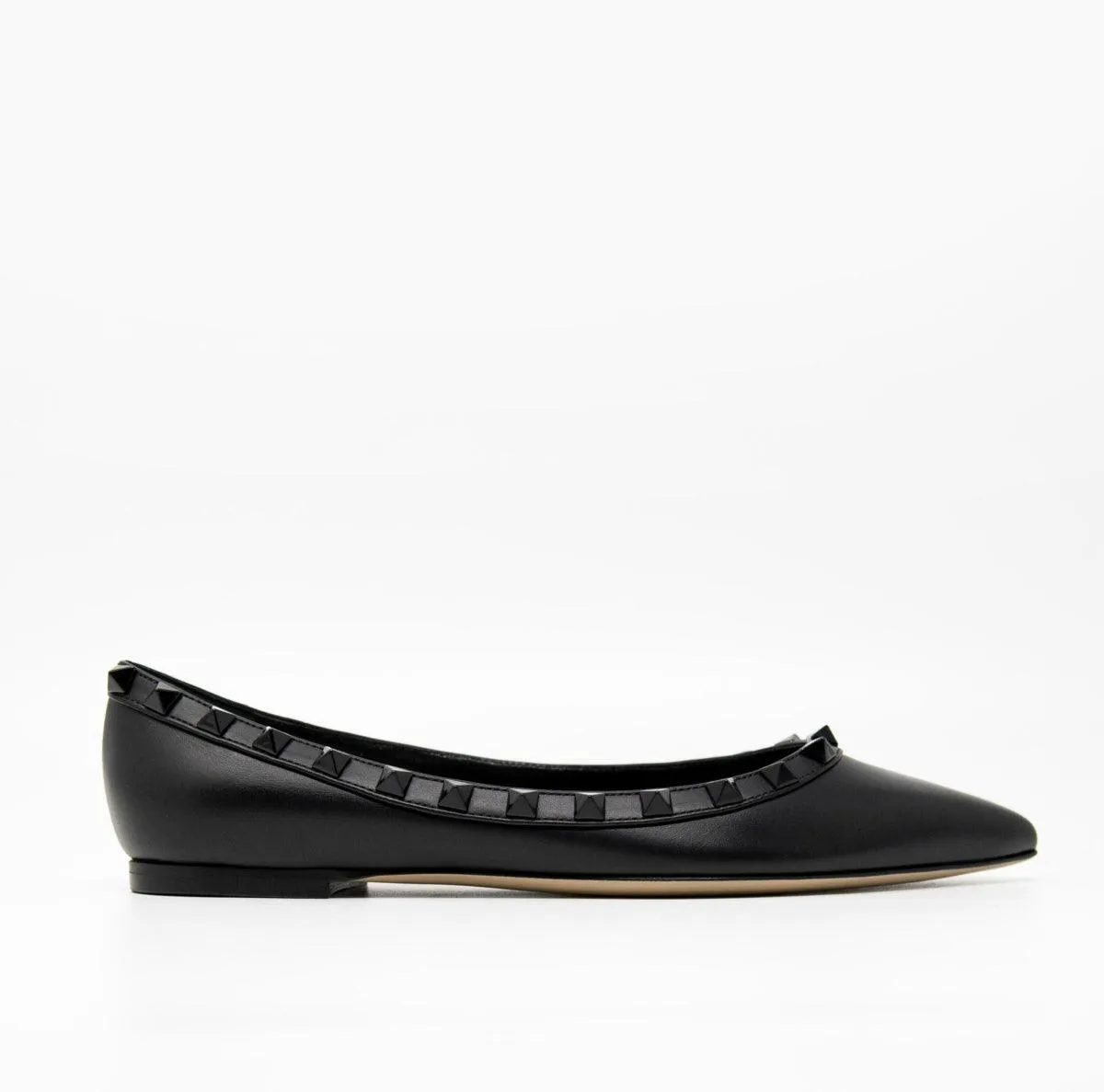 Valentino Black Rockstud Flats 35.5