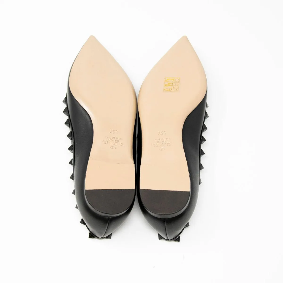 Valentino Black Rockstud Flats 35.5