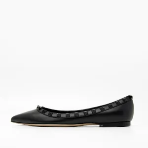 Valentino Black Rockstud Flats 35.5