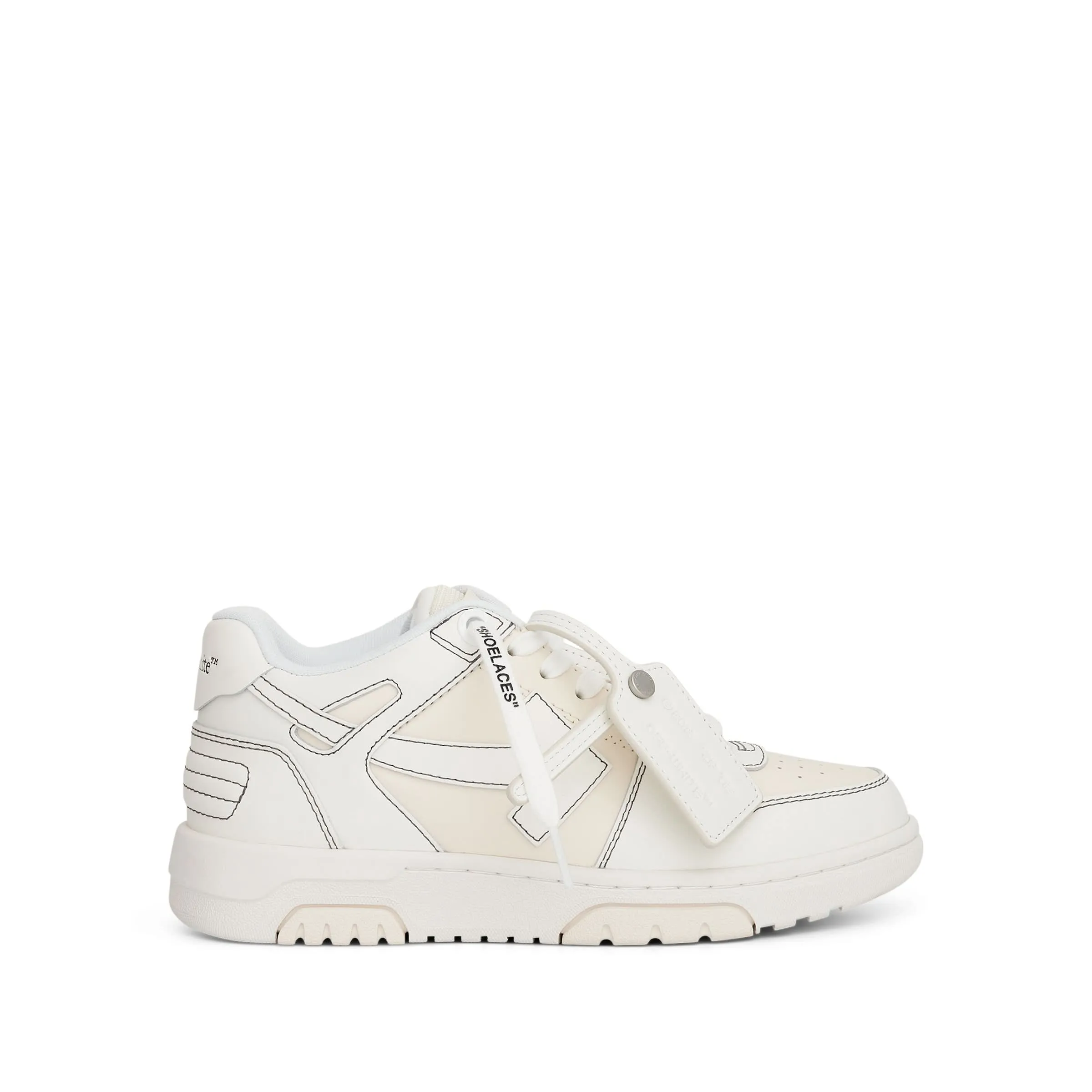 Women Out of Office Calf Leather Sneaker in Cream/White