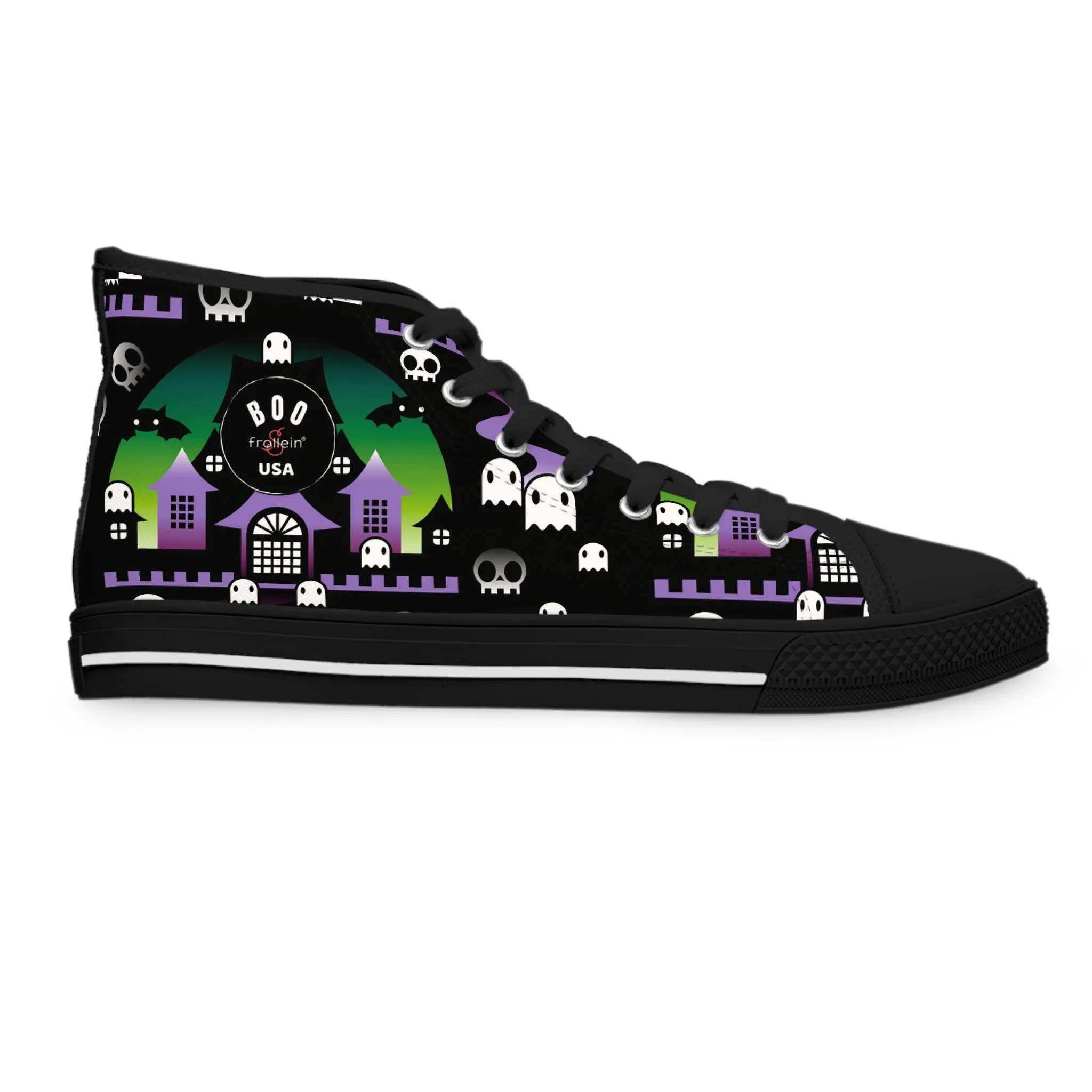 Women's High-Top Sneakers - Boo - Purple Green