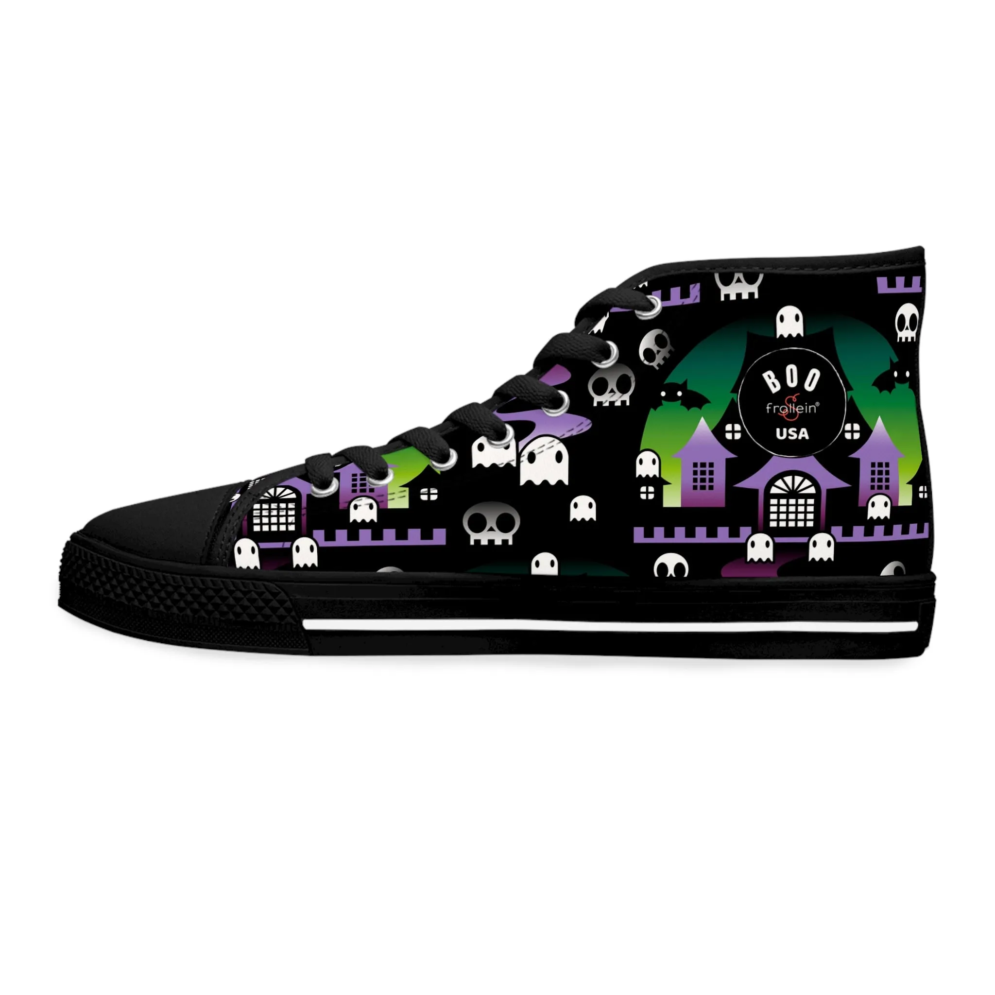 Women's High-Top Sneakers - Boo - Purple Green