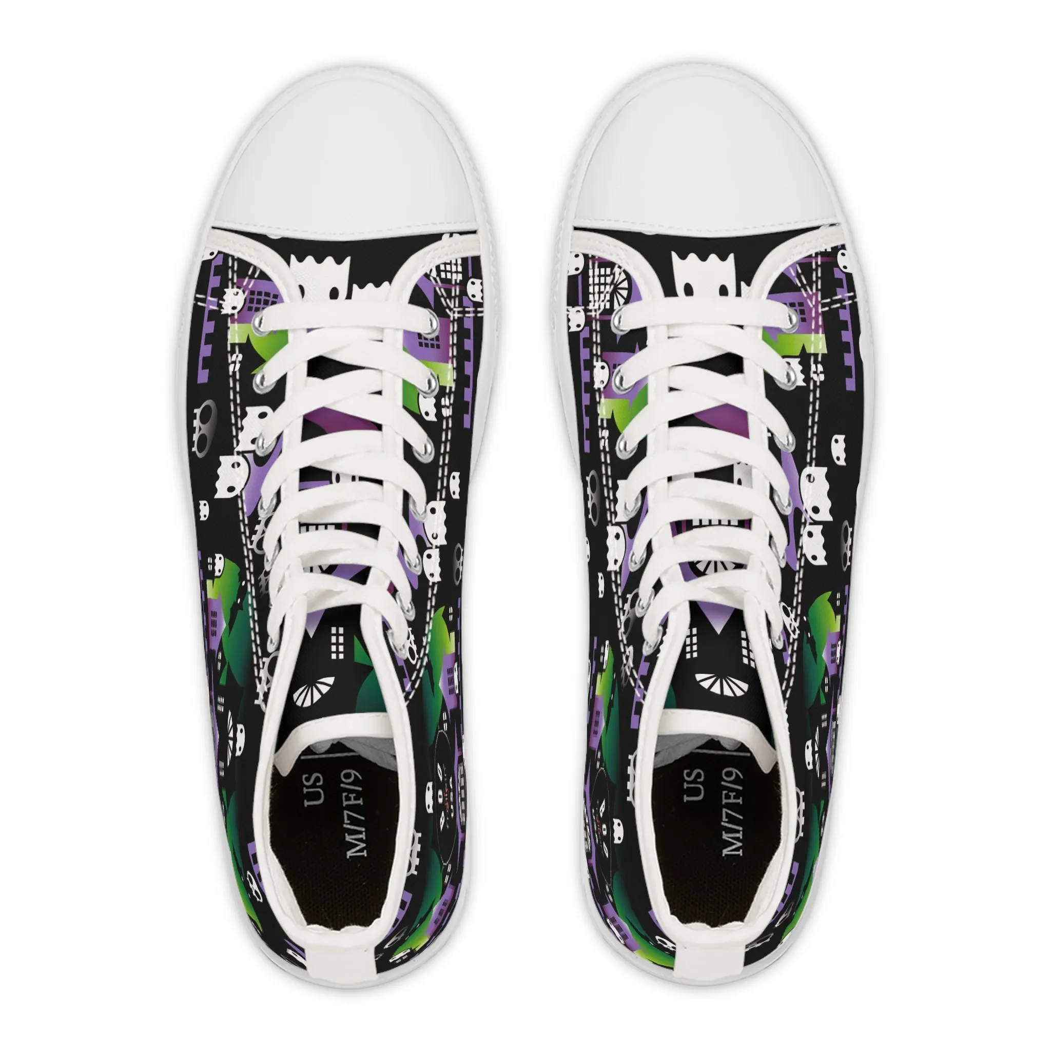 Women's High-Top Sneakers - Boo - Purple Green