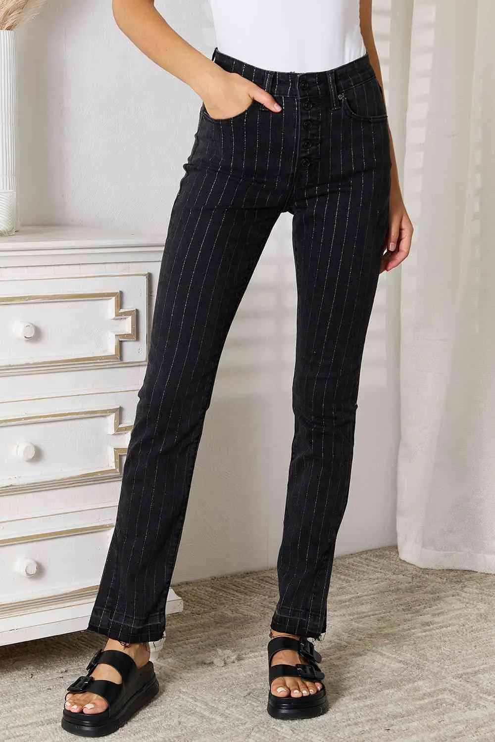 Women's Kancan Striped Pants with Pockets